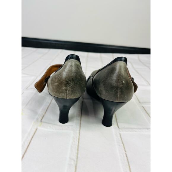 Steve Madden gray leather mary jane pumps heels sz 38.5 - Picture 9 of 9
